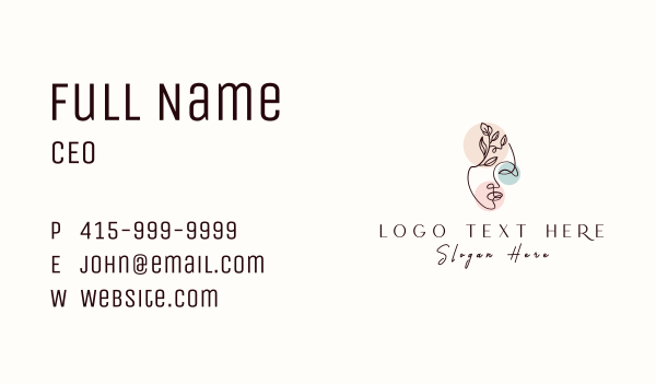 Nature Beauty Face Skincare Business Card Design Image Preview