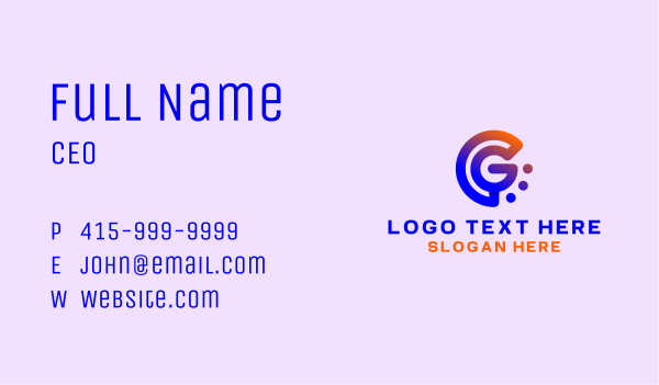Modern Creative Letter G  Business Card Design Image Preview
