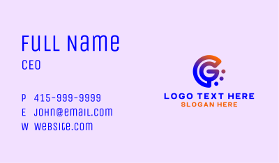 Modern Creative Letter G  Business Card Image Preview