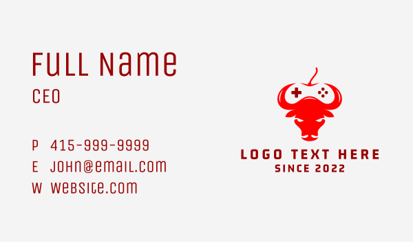 Bull Game Controller Business Card Design Image Preview