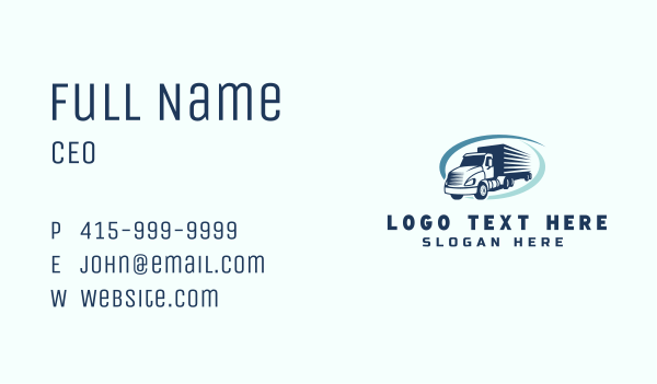 Truck Delivery Logistics Business Card Design Image Preview