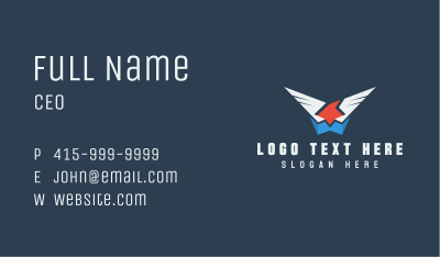 Eagle Wings Letter W Business Card Image Preview