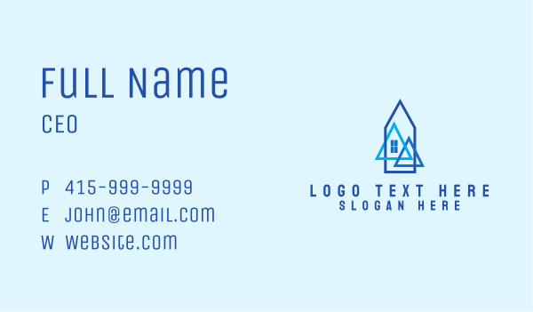Blue Roof Real Estate Business Card Design Image Preview