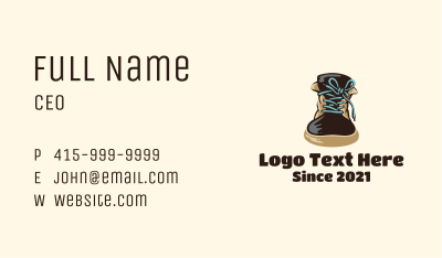 Shoelace Knot Boots Business Card