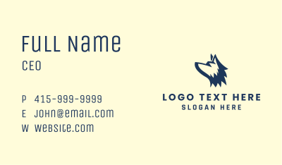 Blue Gaming Wolf  Business Card