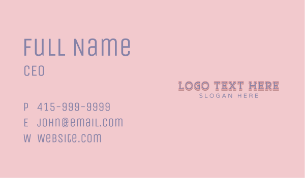 Fun Quirky Wordmark Business Card Design Image Preview