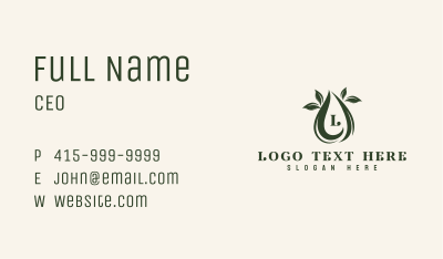 Eco Leaf Droplet Business Card Image Preview