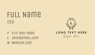 Crown Shield Badge Letter Business Card Image Preview