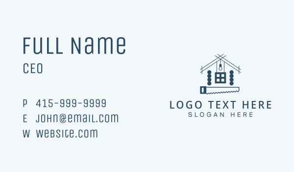 Blue House Construction Business Card Design Image Preview