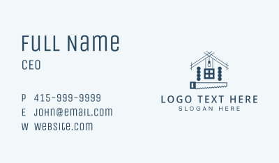 Blue House Construction Business Card Image Preview