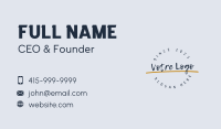 Brush Script Badge Wordmark Business Card Image Preview
