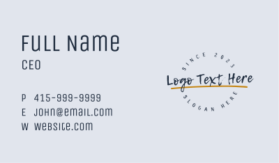 Brush Script Badge Wordmark Business Card Image Preview