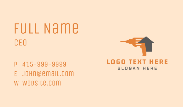 Home Improvement Drill  Business Card Design Image Preview