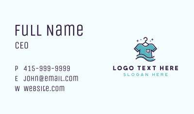 T-Shirt Laundry Cleaning Business Card Image Preview
