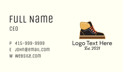 Leather Winter Boots Business Card Image Preview