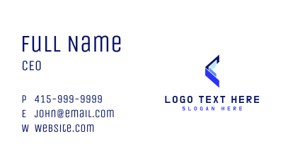 Blue Abstract Fold Business Card Image Preview