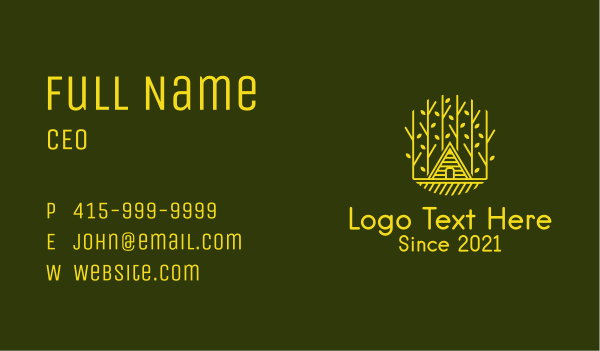 Golden Tree House  Business Card Design Image Preview