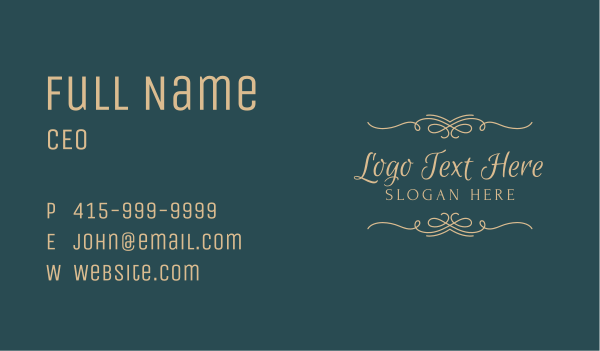 Elegant Border Wordmark Business Card Design Image Preview