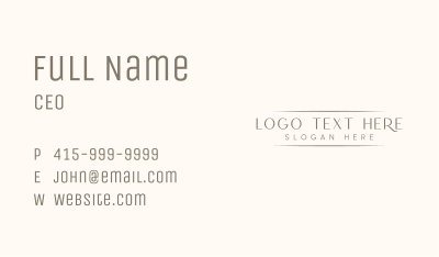 Elegant Fashion Wordmark Business Card Image Preview