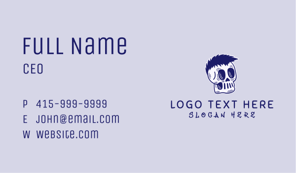 Blue Punk Skull Business Card Design Image Preview