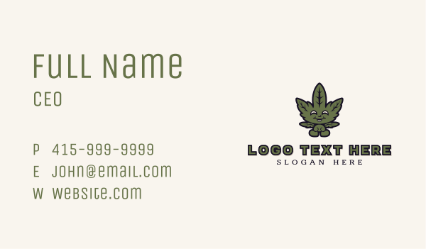 Organic Cannabis Weed  Business Card Design Image Preview