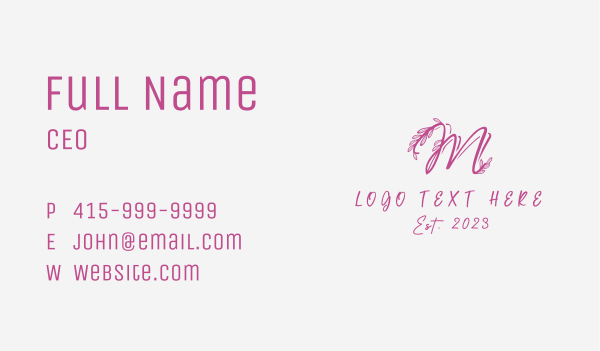 Floral Boutique Letter M Business Card Design Image Preview