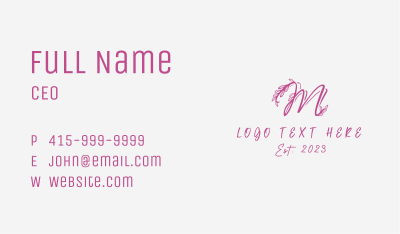 Floral Boutique Letter M Business Card Image Preview