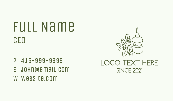 Green Flower Oil  Business Card Design Image Preview