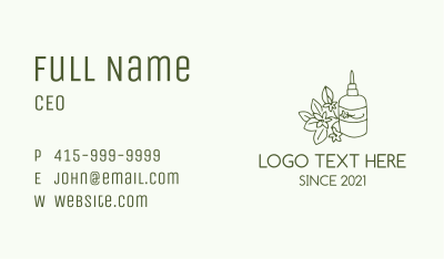 Green Flower Oil  Business Card Image Preview