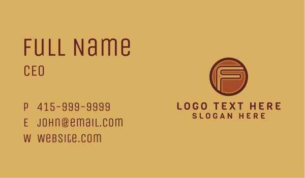 Retro Vintage Letter F  Business Card Design Image Preview