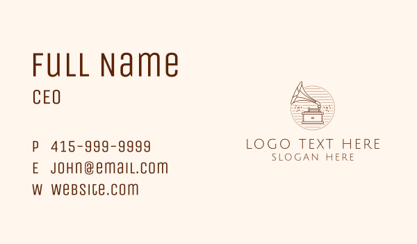 Classic Record Player  Business Card Design Image Preview