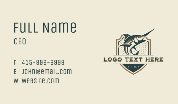 Marlin Seafood Fisherman Business Card Design Image Preview