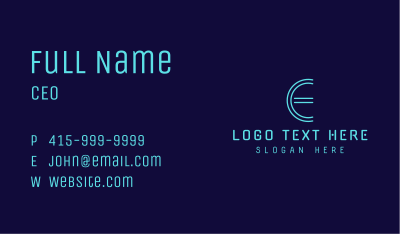 Cyber Letter E Business Card Image Preview
