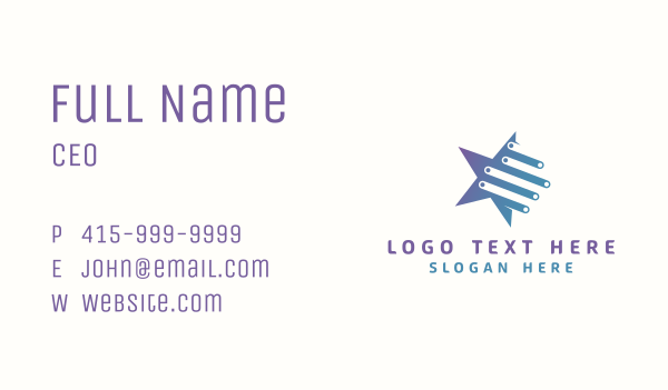 Tech Star Circuitry Business Card Design Image Preview