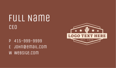 Cactus Plant Signage Business Card Image Preview