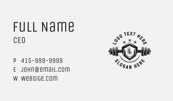 Barbell Gym Equipment Business Card Design Image Preview