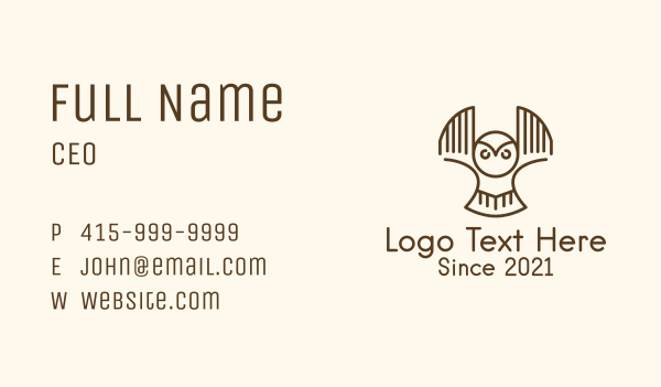 Brown Owl Zoo Business Card Design Image Preview