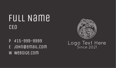 Minimalist Celtic Dragon Business Card Image Preview