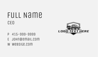 Pickup Truck Transportation  Business Card Image Preview