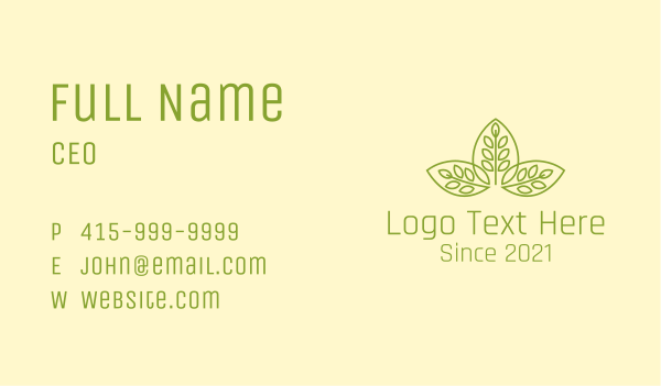 Symmetrical Leaf Pattern  Business Card Design Image Preview