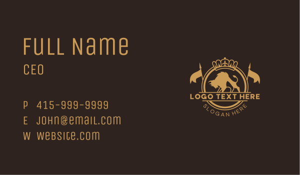 Royal Buffalo Crest Business Card Design Image Preview