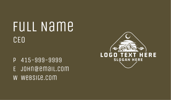 Mountain Hiking Badge Business Card Design Image Preview