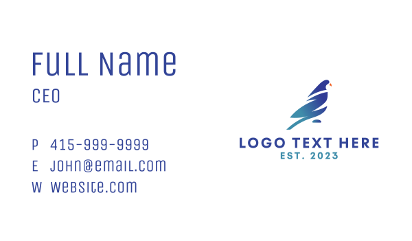 Corporate Gradient Bird  Business Card Design Image Preview
