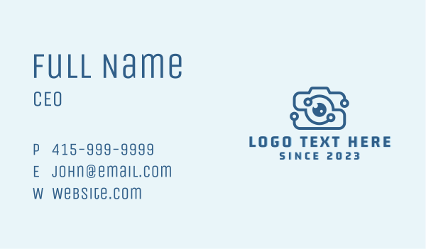 Digital Camera Lens Business Card Design Image Preview