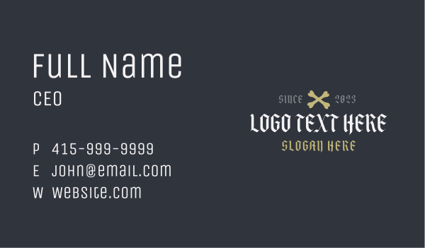 Ancient Crossbones Wordmark Business Card Design Image Preview