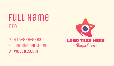 Gradient Star Camera Business Card Image Preview