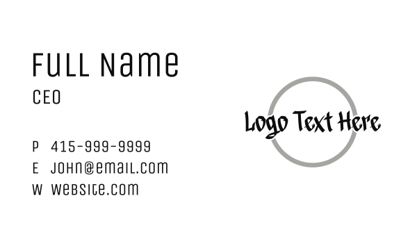 Round Graffiti Wordmark Business Card Design Image Preview