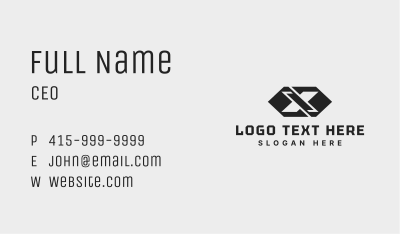 Modern Geometric Letter X Business Card Image Preview
