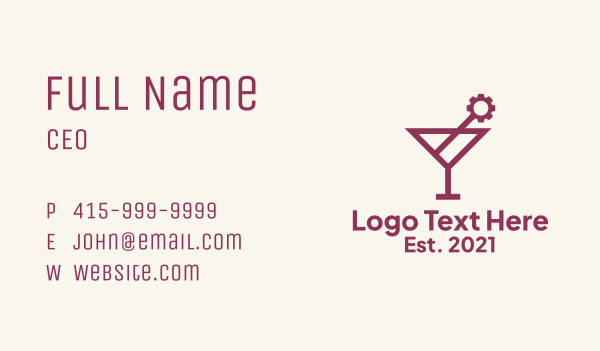 Industrial Cocktail Bar Business Card Design Image Preview