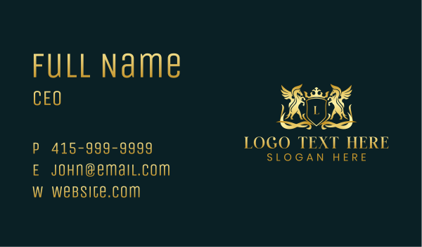 Premium Pegasus Insignia Business Card Design Image Preview